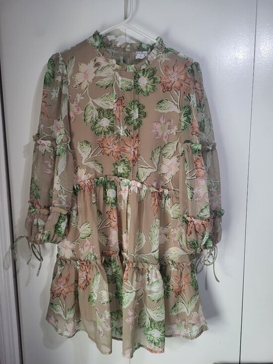 Princess Polly Dresses & Skirts - Princess Polly Eden Bloom Mini Dress Size 6 Floral Fairy Boho Wedding Guest